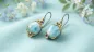 Preview: Larimar Ohrhänger 925 Silber teilvergoldet – Edelstein Ohrringe